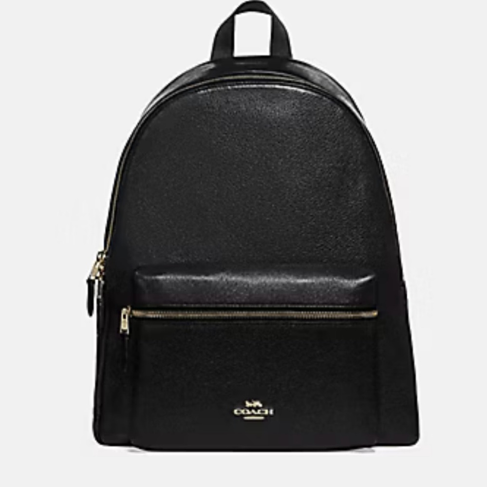 Coach 29004 Charlie Pebble Letter Black Backpack - Picture 14 of 16